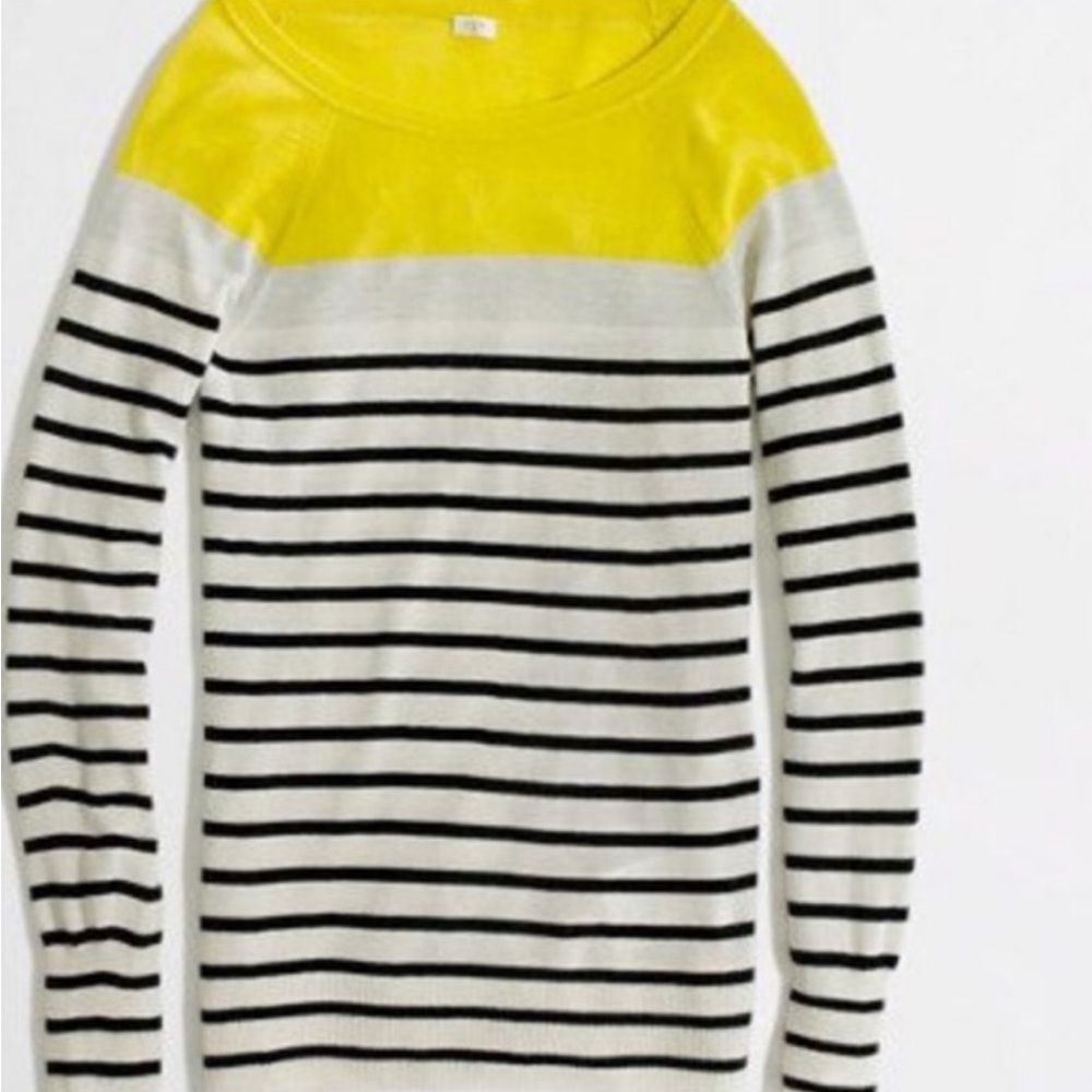 J.Crew Colorblock Striped Cashmere Boatneck Sweater – Summerweight – Size S